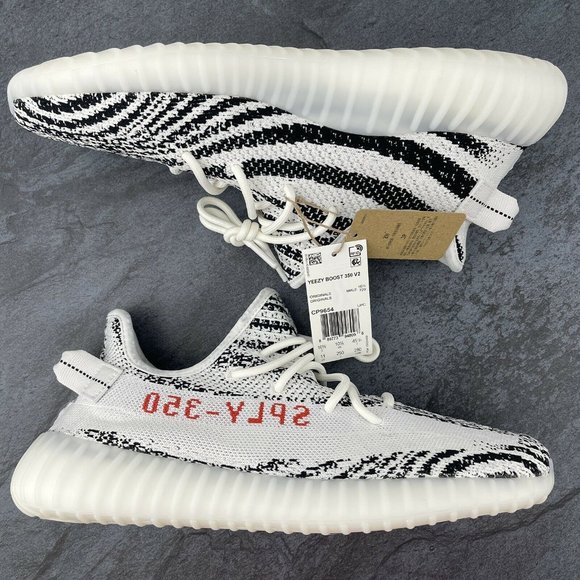 Adidas Yeezy Boost 350 v2 Zebra Size 11 Mens White Core Black Red Retro YZY SPLY - Picture 5 of 12